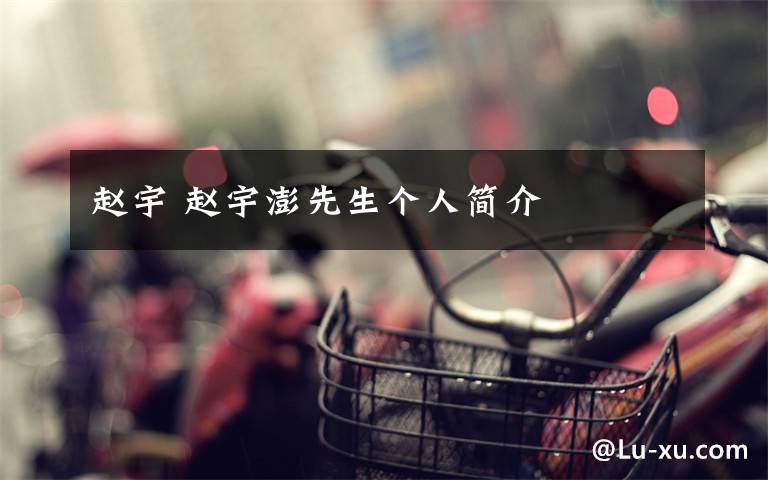 赵宇 赵宇澎先生个人简介