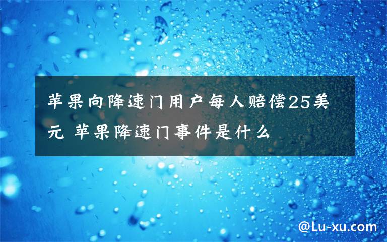 苹果向降速门用户每人赔偿25美元 苹果降速门事件是什么