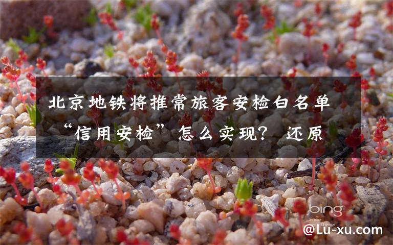 北京地铁将推常旅客安检白名单 “信用安检”怎么实现? 还原事发经过及背后原因!