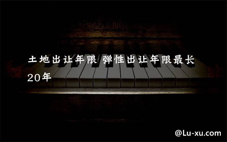 土地出让年限 弹性出让年限最长20年