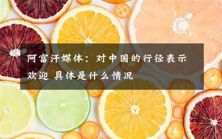 阿富汗媒体:对中国的行径表示欢迎 具体是什么情况