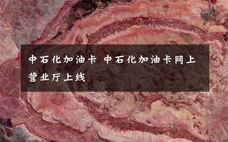 中石化加油卡 中石化加油卡网上营业厅上线
