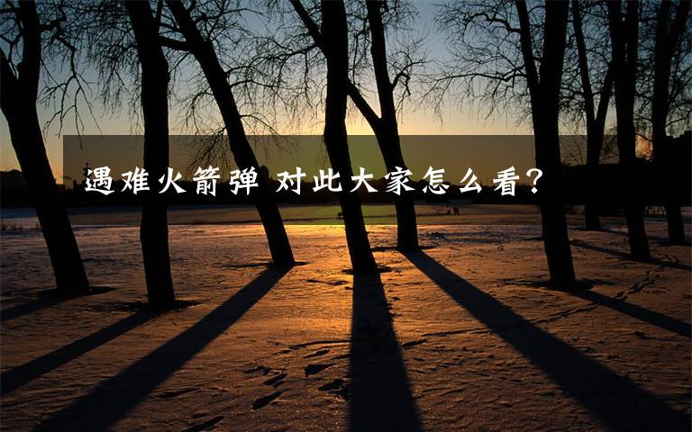 遇难火箭弹 对此大家怎么看?