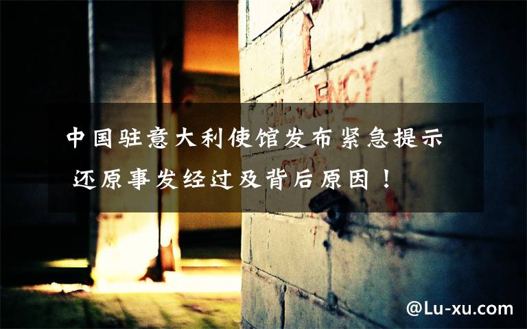 中国驻意大利使馆发布紧急提示 还原事发经过及背后原因!