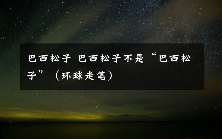 巴西松子 巴西松子不是“巴西松子”（环球走笔）