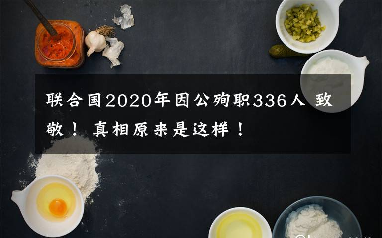 联合国2020年因公殉职336人 致敬! 真相原来是这样!