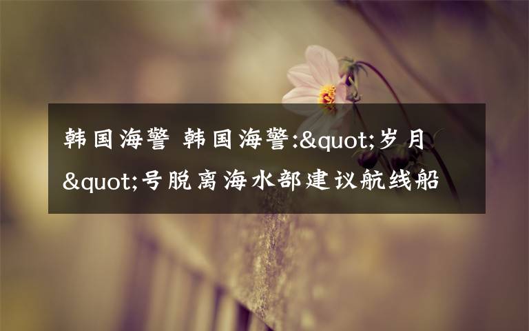 韩国海警 韩国海警:"岁月"号脱离海水部建议航线船长被传唤