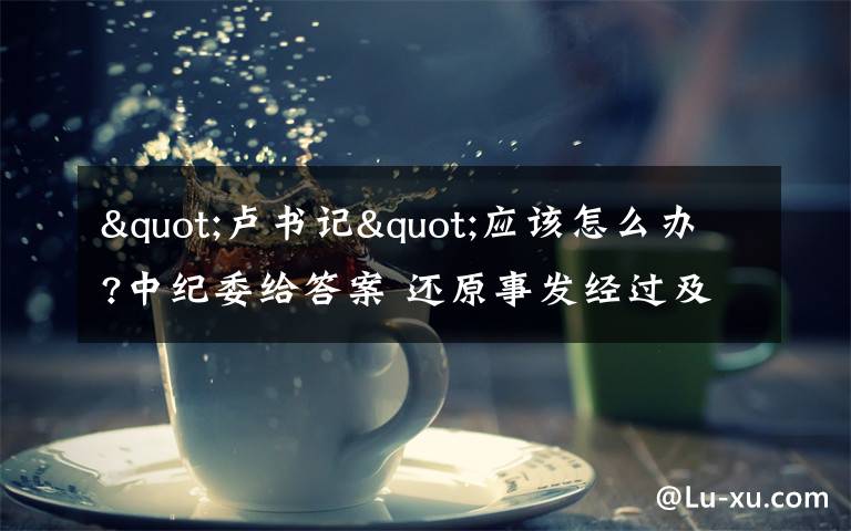 "卢书记"应该怎么办?中纪委给答案 还原事发经过及背后原因!