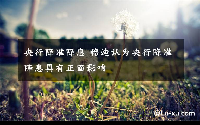 央行降准降息 穆迪认为央行降准降息具有正面影响