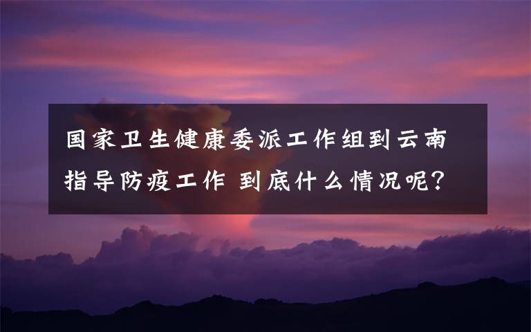 国家卫生健康委派工作组到云南指导防疫工作 到底什么情况呢?