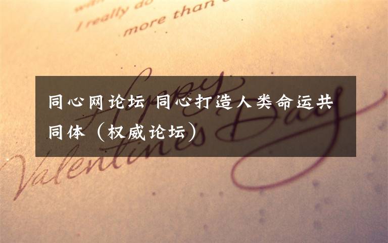 同心网论坛 同心打造人类命运共同体（权威论坛）