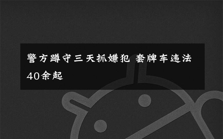 警方蹲守三天抓嫌犯 套牌车违法40余起