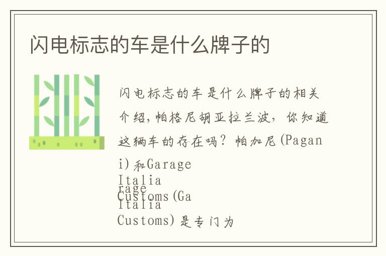 闪电标志的车是什么牌子的