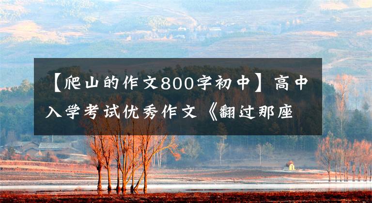 【爬山的作文800字初中】高中入学考试优秀作文《翻过那座山》