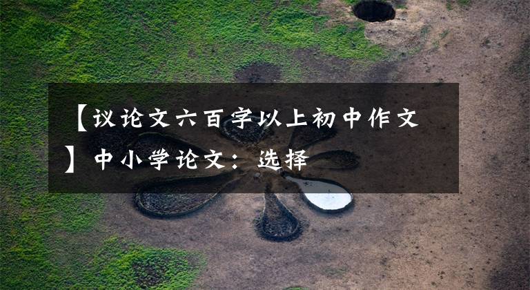 【议论文六百字以上初中作文】中小学论文:选择