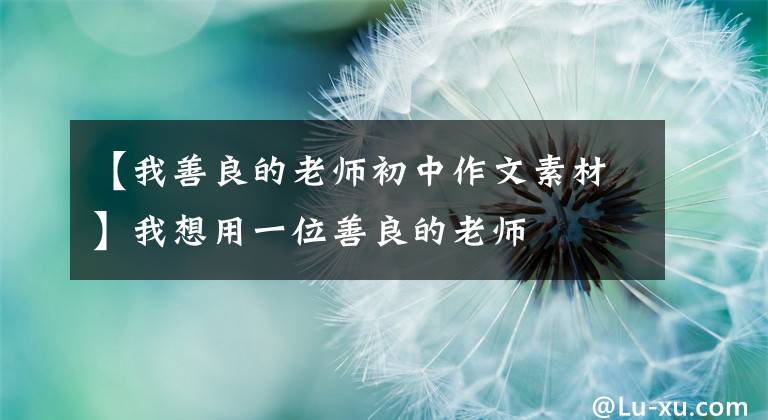 【我善良的老师初中作文素材】我想用一位善良的老师