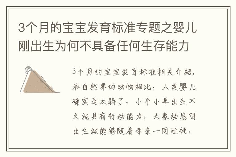 3个月的宝宝发育标准专题之婴儿刚出生为何不具备任何生存能力?