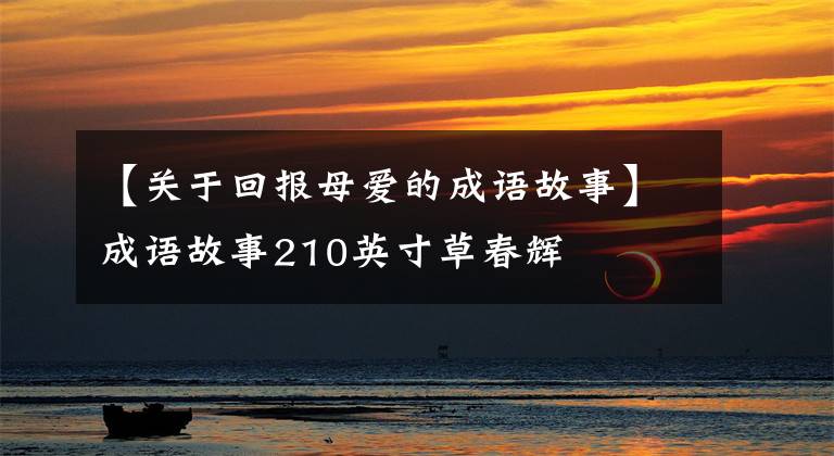 【关于回报母爱的成语故事】成语故事210英寸草春辉