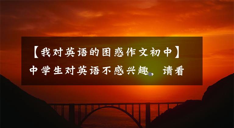 【我对英语的困惑作文初中】中学生对英语不感兴趣,请看这篇短文
