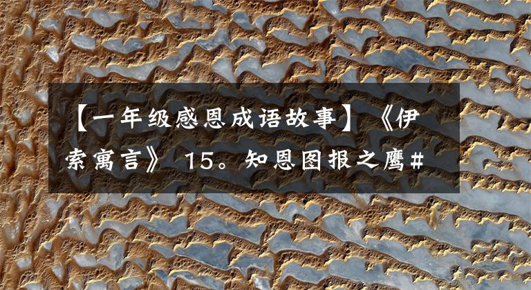 【一年级感恩成语故事】《伊索寓言》 15。知恩图报之鹰#小学语文学习#知识积累