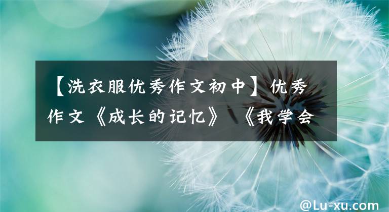 【洗衣服优秀作文初中】优秀作文《成长的记忆》 《我学会了洗衣服》 《草》