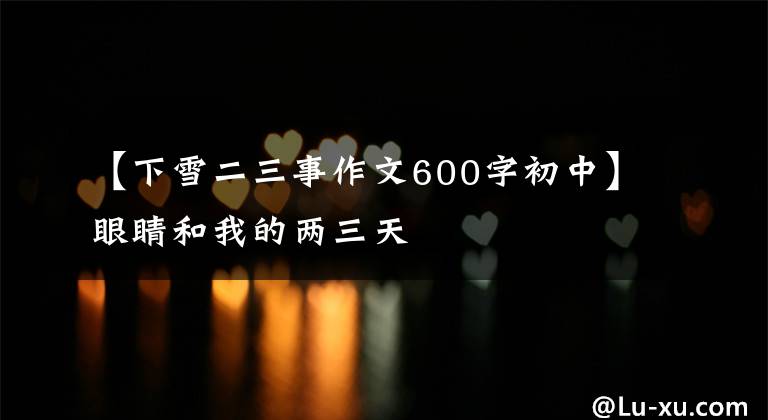 【下雪二三事作文600字初中】眼睛和我的两三天
