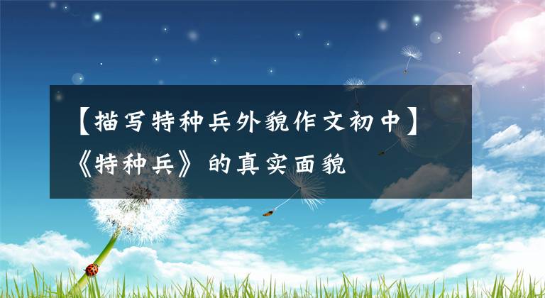 【描写特种兵外貌作文初中】《特种兵》的真实面貌