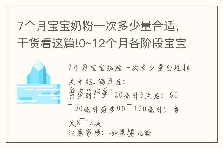 7个月宝宝奶粉一次多少量合适,干货看这篇!0~12个月各阶段宝宝吃奶奶量你知道吗