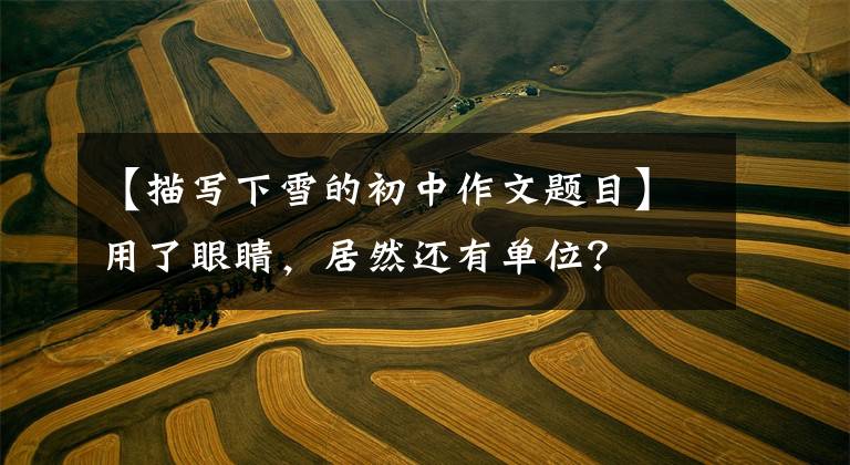 【描写下雪的初中作文题目】用了眼睛，居然还有单位？