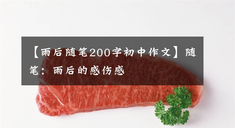 【雨后随笔200字初中作文】随笔:雨后的感伤感