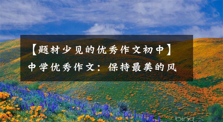 【题材少见的优秀作文初中】中学优秀作文:保持最美的风景(3篇)