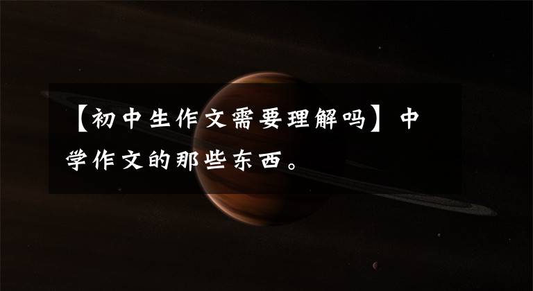 【初中生作文需要理解吗】中学作文的那些东西。
