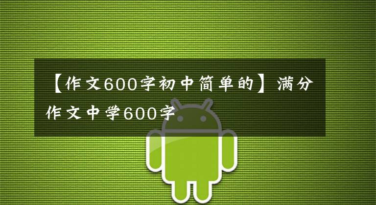 【作文600字初中简单的】满分作文中学600字