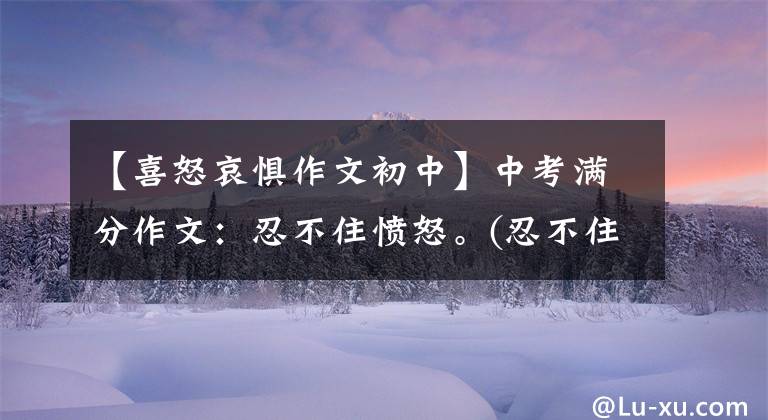 【喜怒哀惧作文初中】中考满分作文：忍不住愤怒。(忍不住愤怒，让我感受到正义的力量。)。