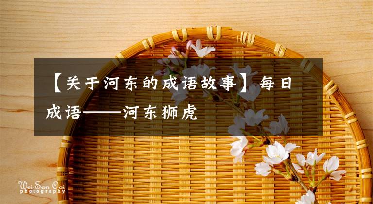 【关于河东的成语故事】每日成语——河东狮虎