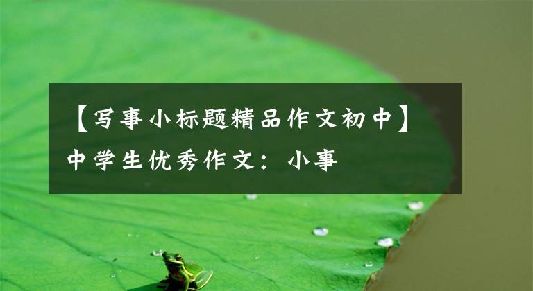 【写事小标题精品作文初中】中学生优秀作文:小事