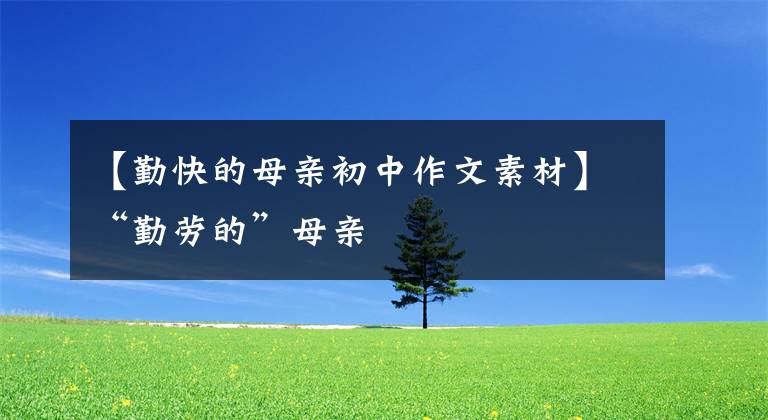 【勤快的母亲初中作文素材】“勤劳的”母亲