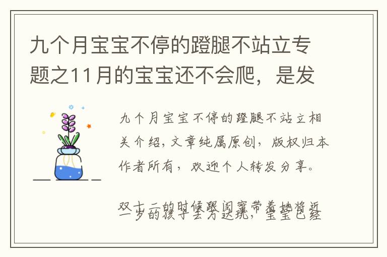 九个月宝宝不停的蹬腿不站立专题之11月的宝宝还不会爬,是发育有障碍?父母会引导孩子才能学得快