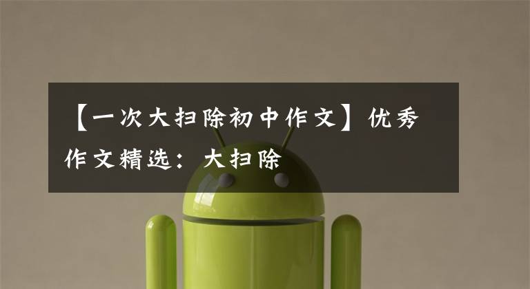 【一次大扫除初中作文】优秀作文精选：大扫除