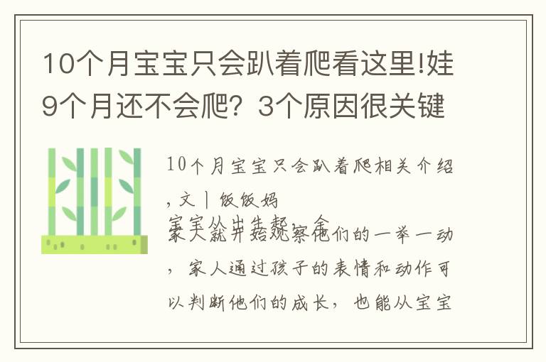 10个月宝宝只会趴着爬看这里!娃9个月还不会爬?3个原因很关键,用对方法助宝宝爬行一臂之力