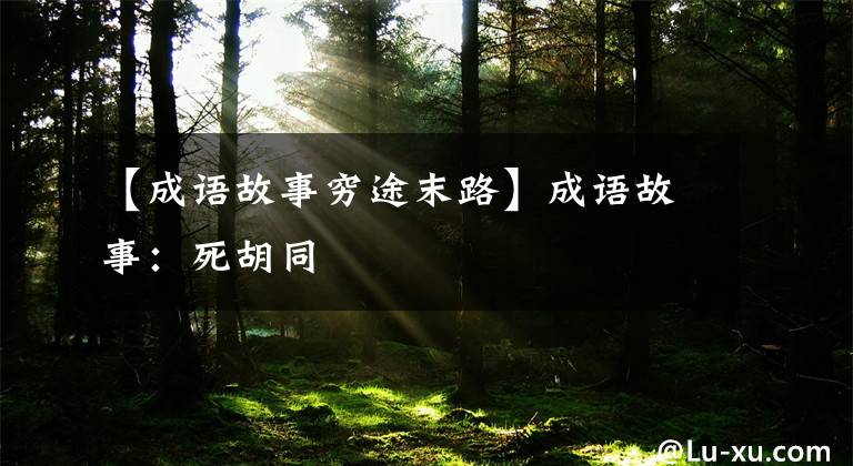 【成语故事穷途末路】成语故事：死胡同