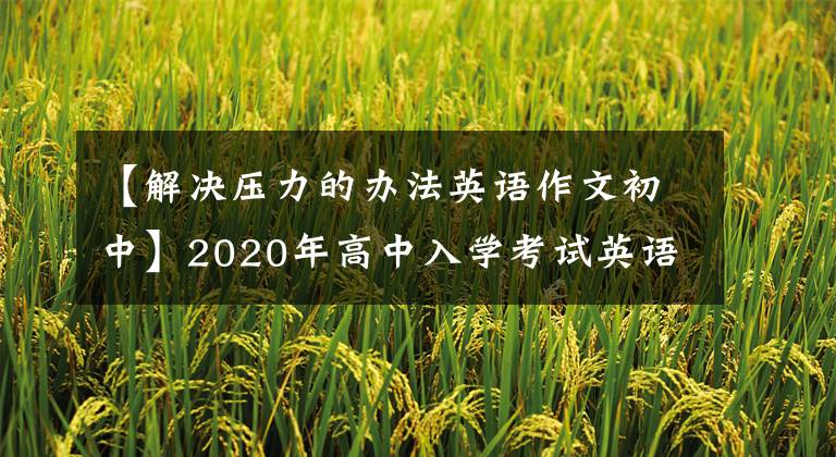 【解决压力的办法英语作文初中】2020年高中入学考试英语压迫作文16:减压
