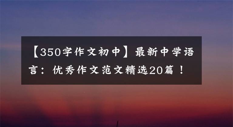 【350字作文初中】最新中学语言：优秀作文范文精选20篇！包括评论，给孩子上一课