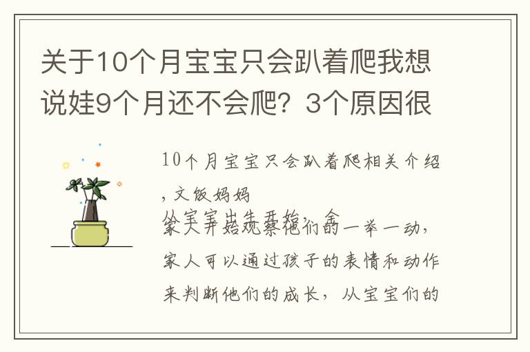 关于10个月宝宝只会趴着爬我想说娃9个月还不会爬?3个原因很关键,用对方法助宝宝爬行一臂之力