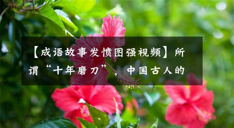 【成语故事发愤图强视频】所谓“十年磨刀”,中国古人的毅力是常人无法比拟的。