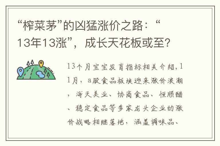 “榨菜茅”的凶猛涨价之路：“13年13涨”，成长天花板或至？