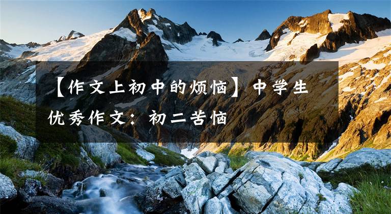 【作文上初中的烦恼】中学生优秀作文：初二苦恼