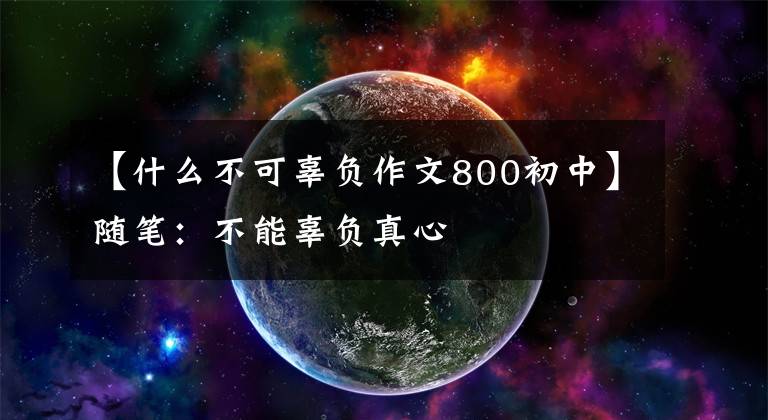 【什么不可辜负作文800初中】随笔:不能辜负真心