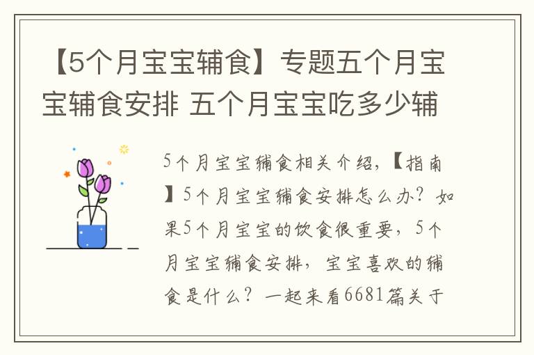 【5个月宝宝辅食】专题五个月宝宝辅食安排 五个月宝宝吃多少辅食