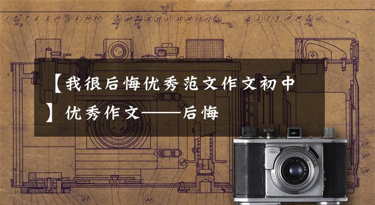 【我很后悔优秀范文作文初中】优秀作文——后悔